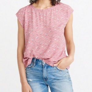 Abercrombie & Fitch Dusty Pink Floral Dolman Top